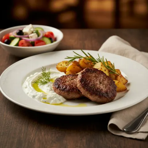 Lammfärsbiffar med Tzatziki