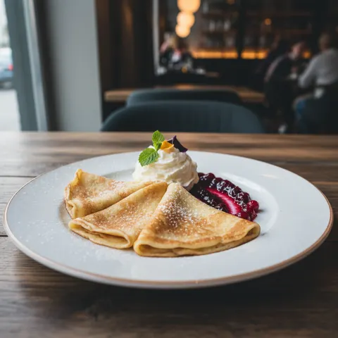 Pannkakor med Grädde och Sylt