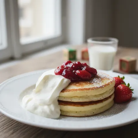 Pannkakor med sylt och grädde